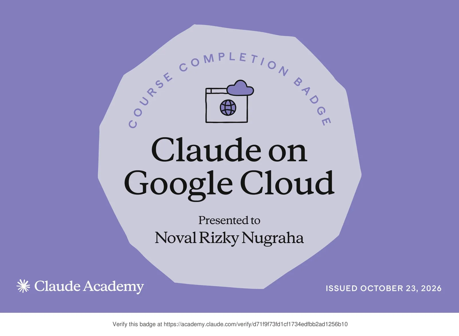 Claude on Google Cloud certificate