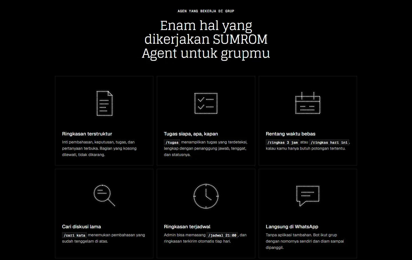 natural Features of SUMROM Agent
